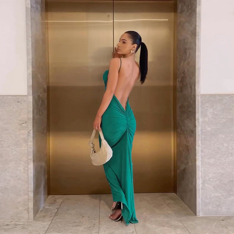 Dames Élégante Robe Maxi Dos Nu Chic und Stil