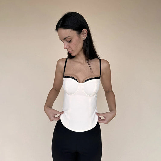Dames Blouse corset en dentelle structurée Chic und Stil