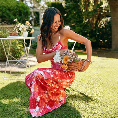 Dames Robe d'été élégante avec des détails découpés et un motif floral Chic und Stil