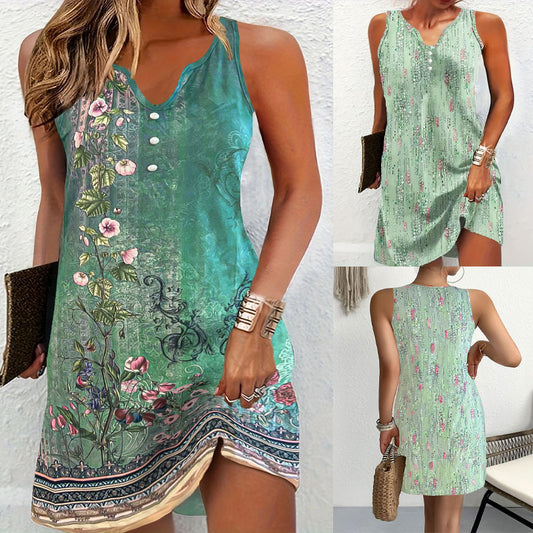 Robe tunique A-line imprimée pour femmes Chic und Stil
