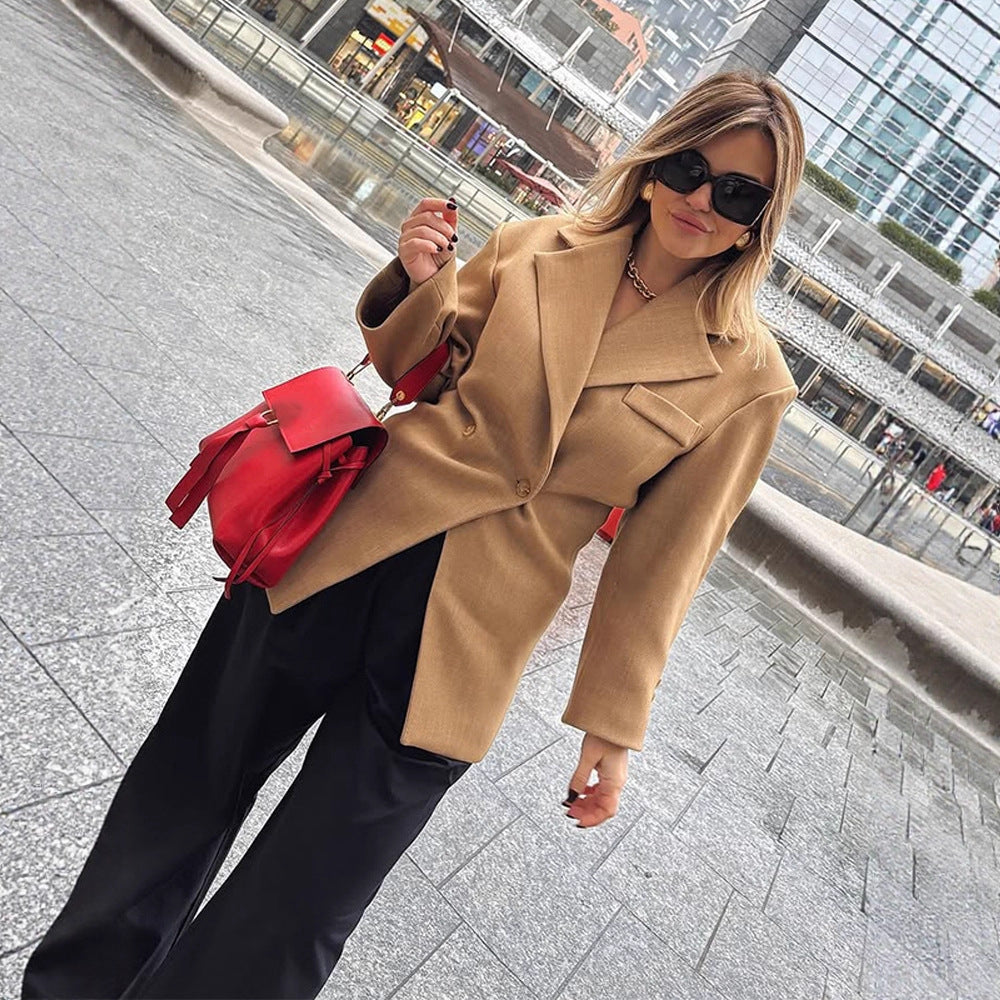 Dames blouson élégant oversize avec détails de boutons et silhouette contemporaine Chic und Stil