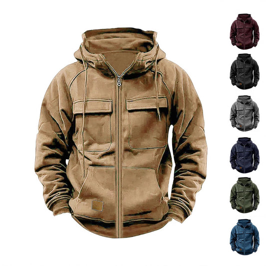 Functional hooded jacket for men with practical pockets Chic and Style
