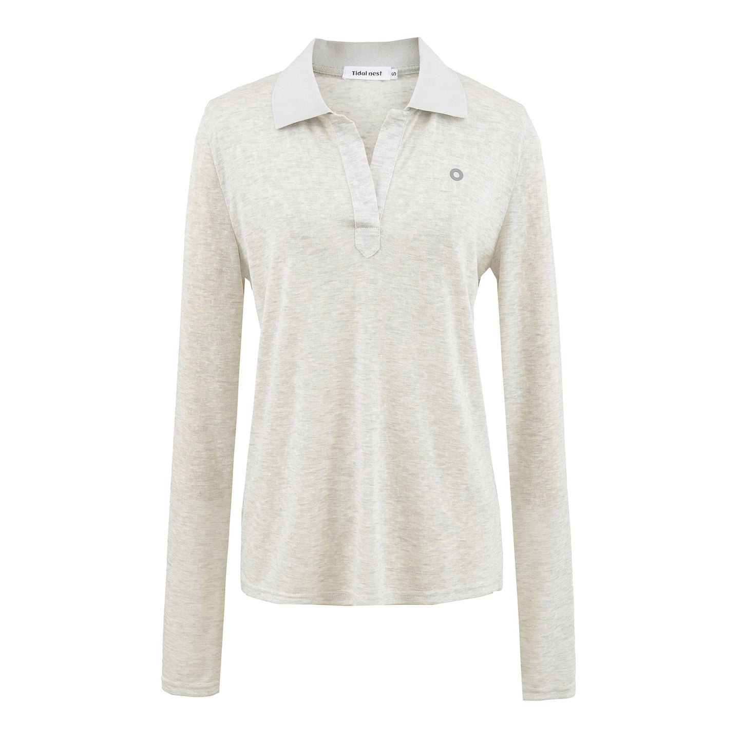 Chemise polo à manches longues pour femmes avec un col moderne et un mélange de matériaux de haute qualité Chic und Stil