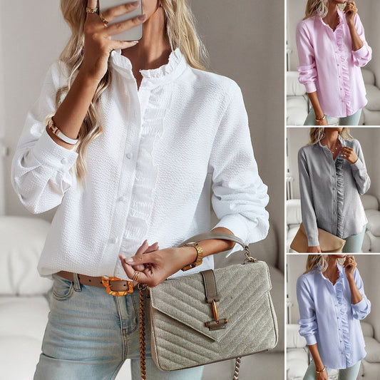 Chemisier pour femmes avec des détails de volants et une texture fine Chic und Stil