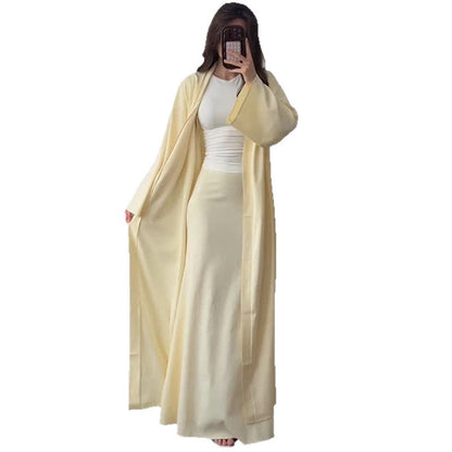 Dames élégant manteau long avec silhouette fluide Chic und Stil