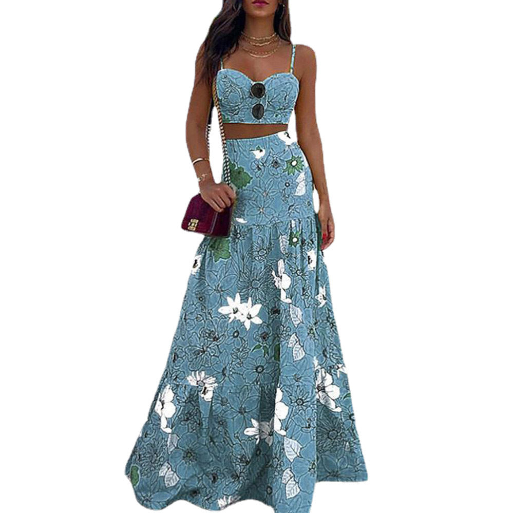 Robe maxi pour femmes avec design floral et haut bustier chic Chic und Stil