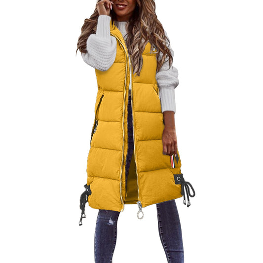 Dames Gilets mode matelassé avec poches pratiques et cordon élastique ajustable Chic und Stil