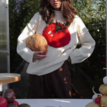 Pull en tricot pour femmes avec un design de type tomate Chic und Stil
