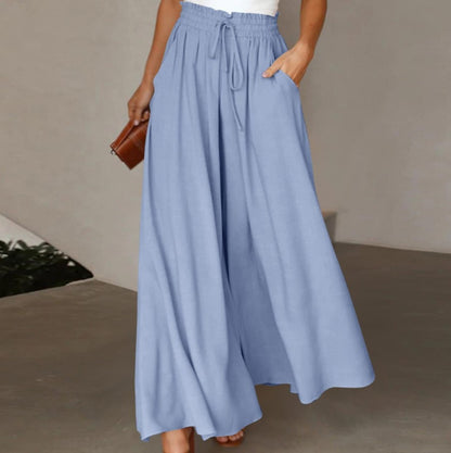 Ladies Stylish Wide Pants with Elastic Waist Chic and Style