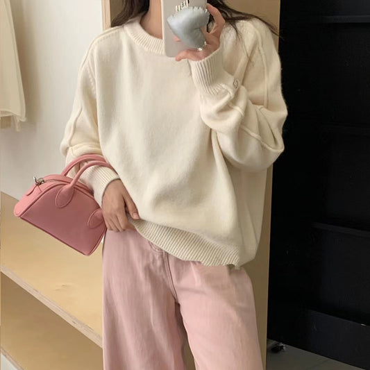 Dames grand tricot pull avec coupe ample et texture douce Chic und Stil