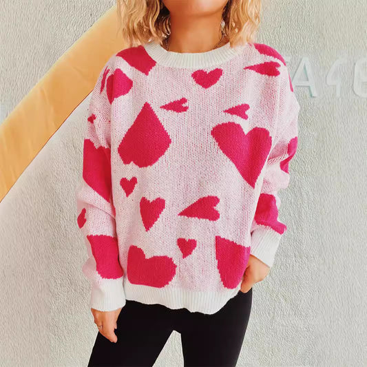 Pull oversized pour femmes avec motif en forme de cœur Chic und Stil
