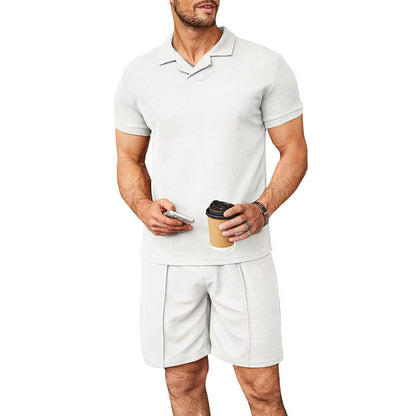 Ensemble polo et shorts de loisirs pour hommes en matériau respirant Chic und Stil
