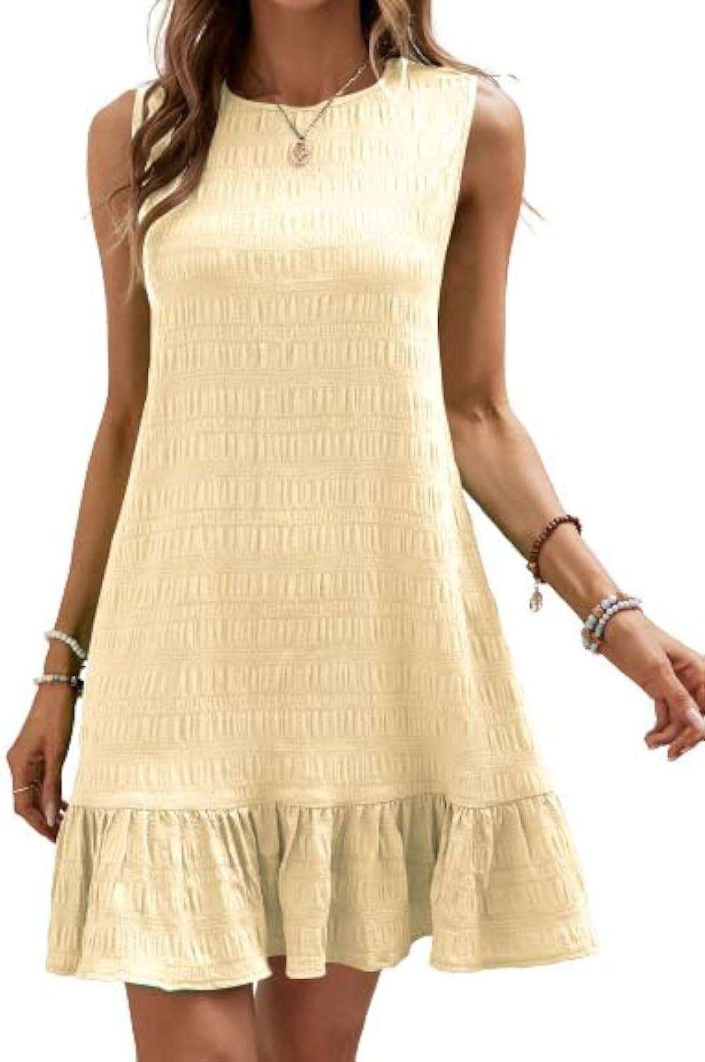 Robe d'été pour femmes avec finition volants et surface texturée Chic und Stil