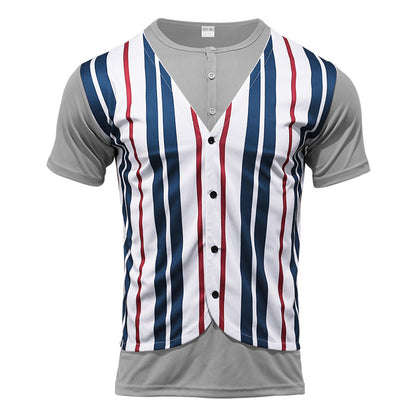 Chemise short pour homme avec un col en V innovant et une patte de boutonnage Chic und Stil