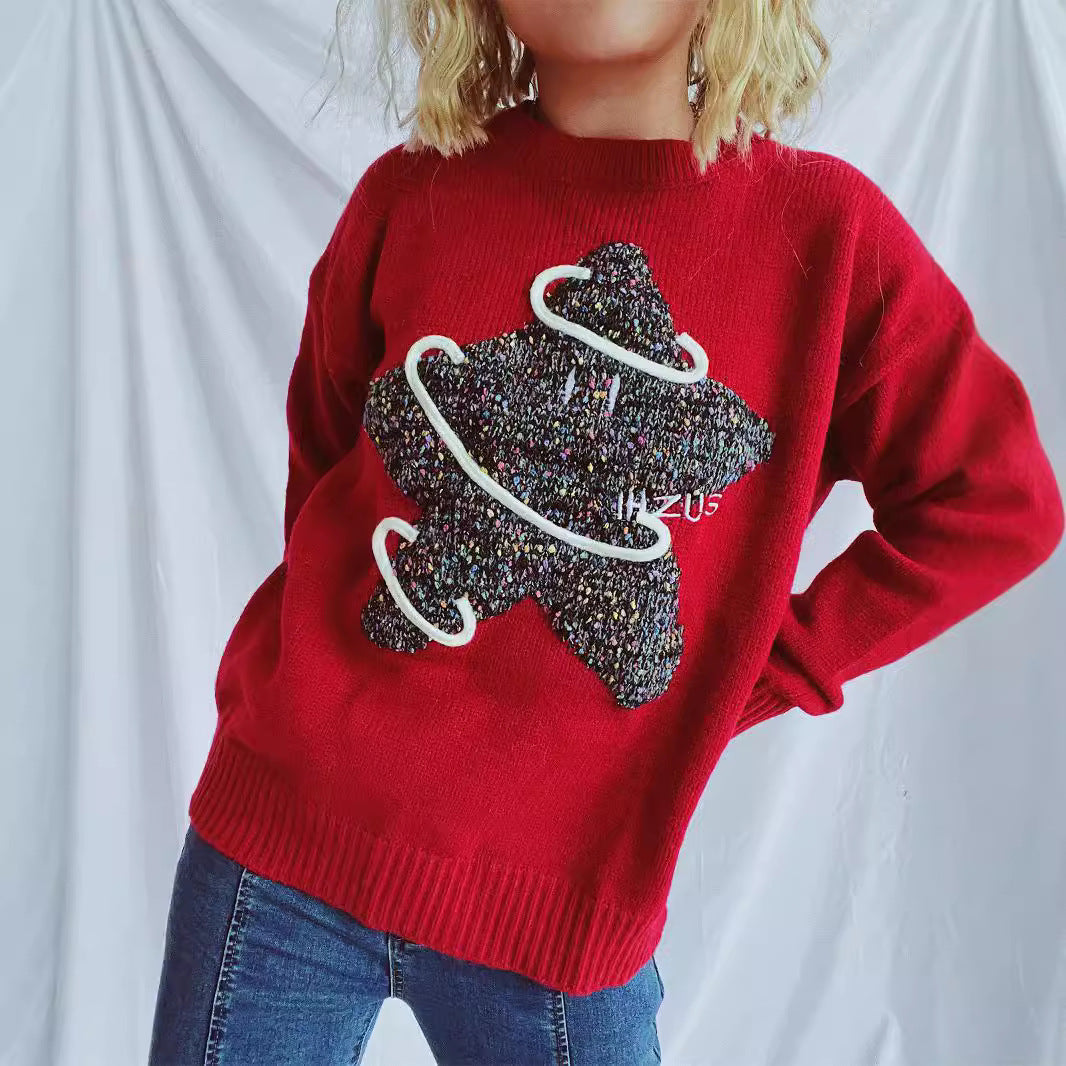 Pull en tricot pour femmes avec motif créatif et coupe décontractée Chic und Stil