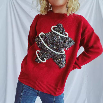 Pull en tricot pour femmes avec motif créatif et coupe décontractée Chic und Stil