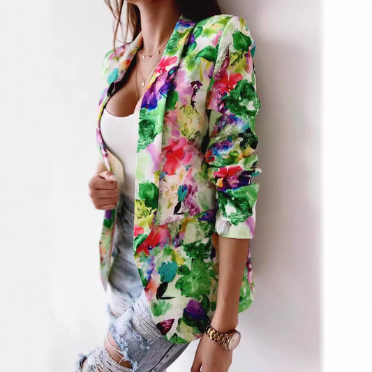 Blazer pour femmes avec imprimé floral et coupe décontractée Chic und Stil