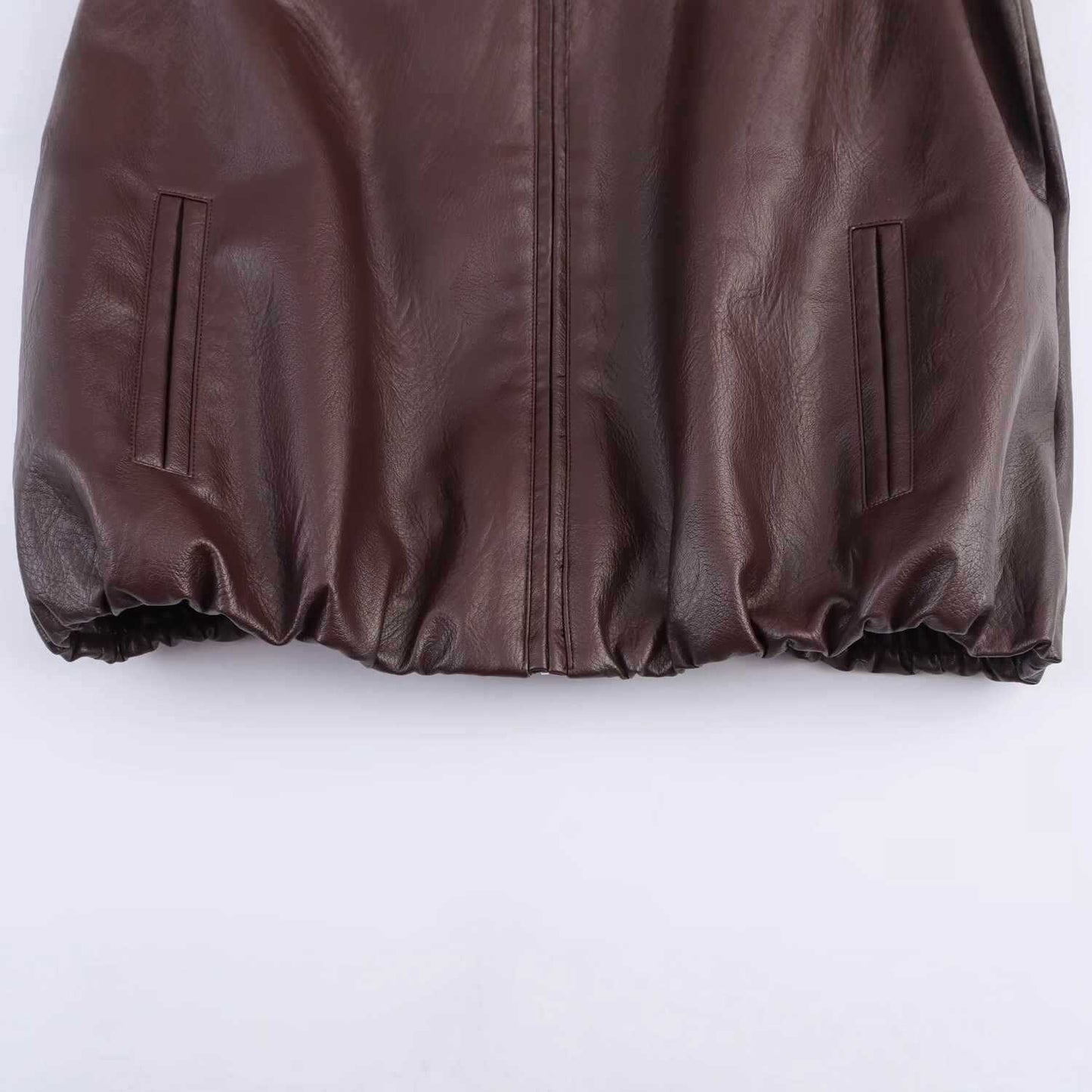 Damen trendige cropped Kunstlederjacke Chic und Stil