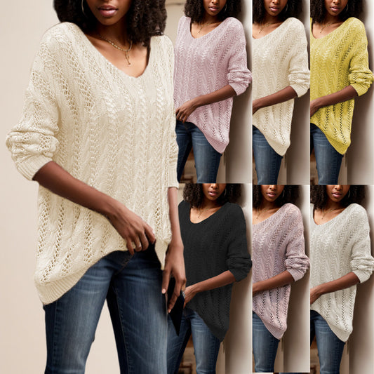 Pull en tricot aéré pour femmes avec une structure en œillet unique Chic und Stil