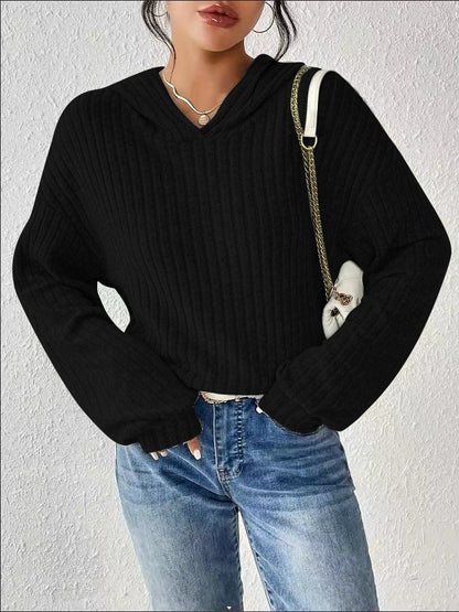 Pull-over en maille grosse pour femmes avec décolleté en V et manches décontractées Chic und Stil