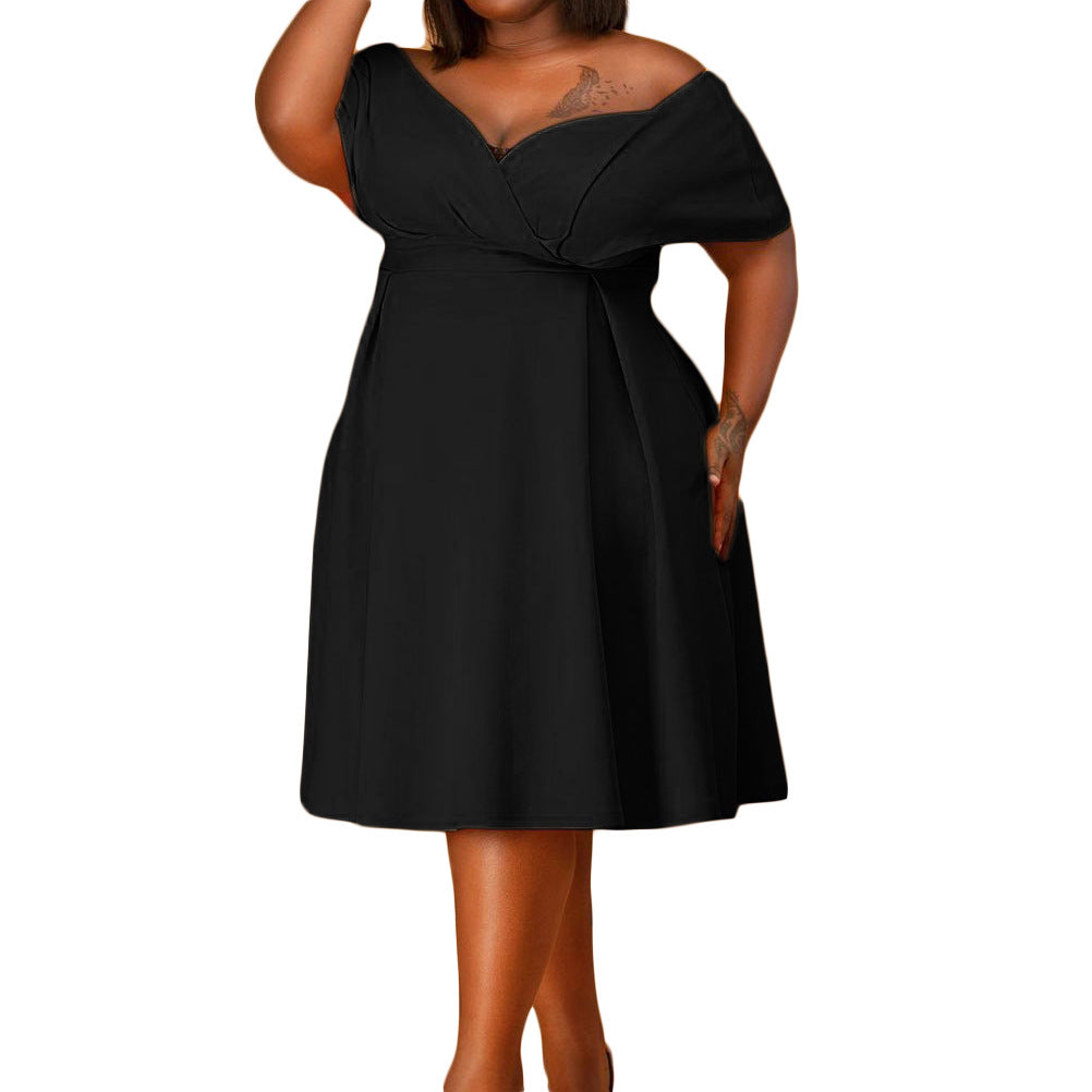 Robes de soirée décolletées pour femmes avec jupe fluide et drapé élégant Chic und Stil
