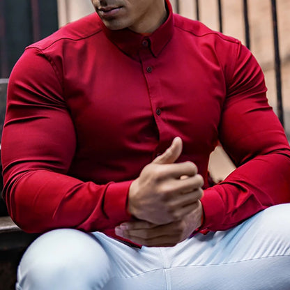 Chemise élégante pour hommes à manches longues avec coupe ajustée et détails de boutons stylés Chic und Stil