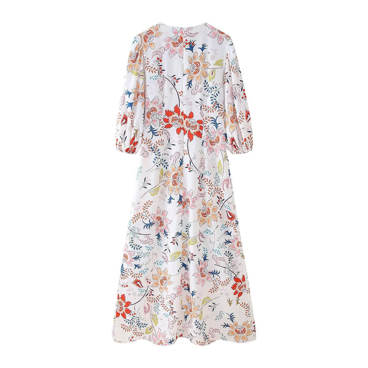 Robe maxi femme avec imprimé floral et manches volumineuses Chic und Stil