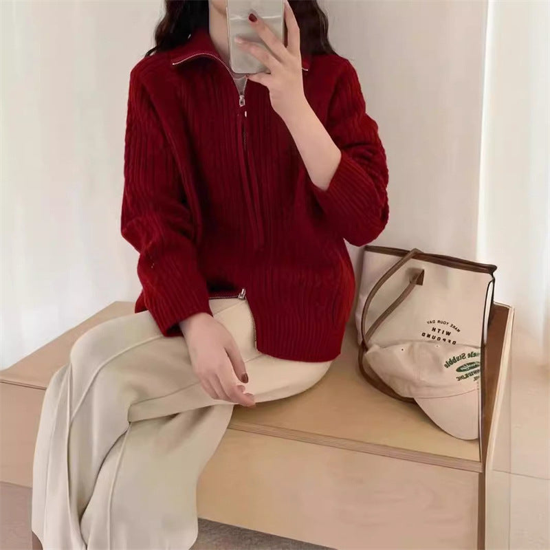 Dames gilet avec col haut et fermeture éclair Chic und Stil