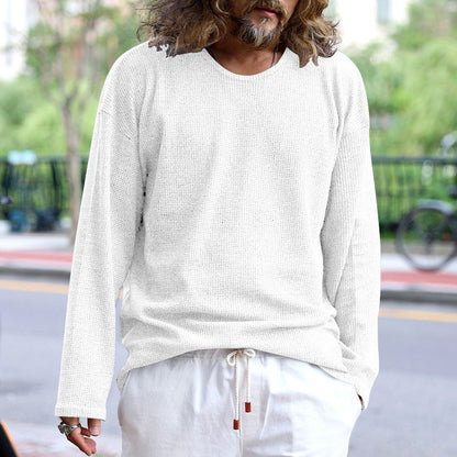 Chemise décontractée à manches longues pour homme en tissu structuré respirant Chic und Stil