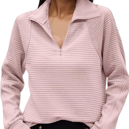 Pull-over matelassé pour femmes avec zip court et coupe décontractée Chic und Stil
