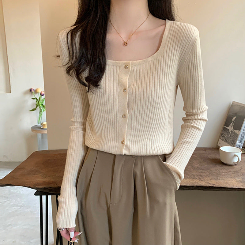 Cardigan pour femmes à manches longues avec col rond et motif côtelé texturé Chic und Stil