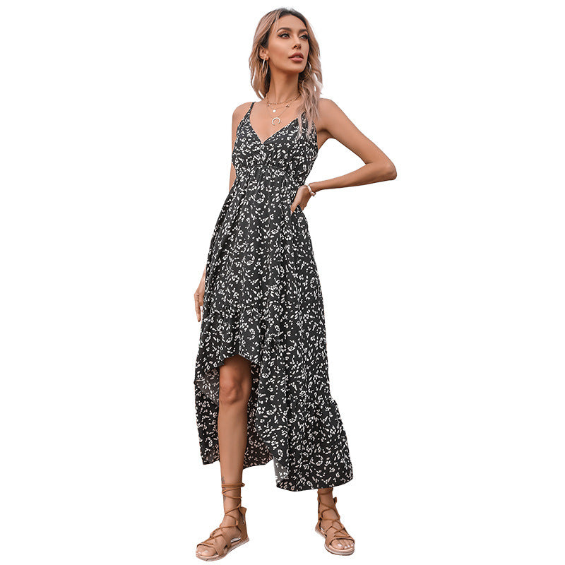 Robe maxi boho femme à couches avec bretelles réglables Chic und Stil