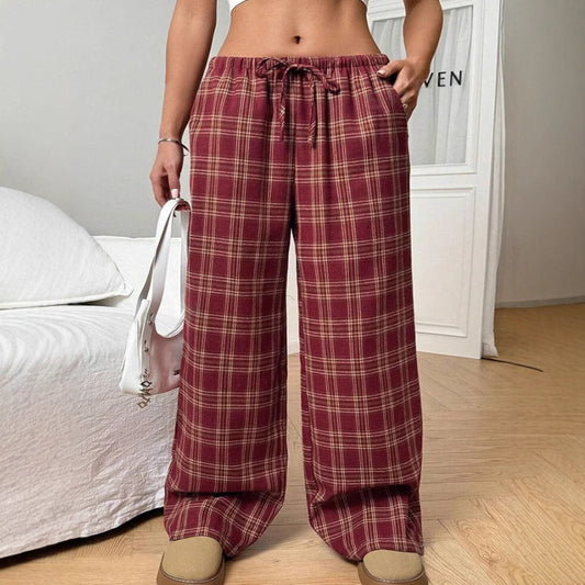 Pantalon de détente à carreaux décontracté femme Chic und Stil