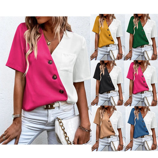 Chemisier tendance pour femmes avec boutonnière et design asymétrique Chic und Stil
