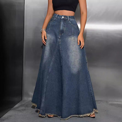 Jupe maxi femme avec ourlet frangé et coupe large Chic und Stil