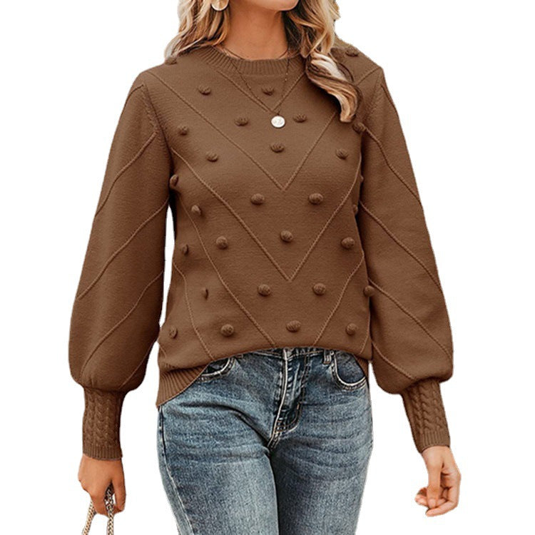 Pull en tricot pour femmes avec des pois 3D Chic und Stil