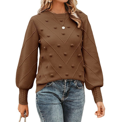 Pull en tricot pour femmes avec des pois 3D Chic und Stil