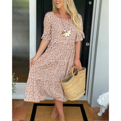 Robe midi pour femmes dans un style boho décontracté avec un matériau résistant aux déchirures et des manches élastiques Chic und Stil