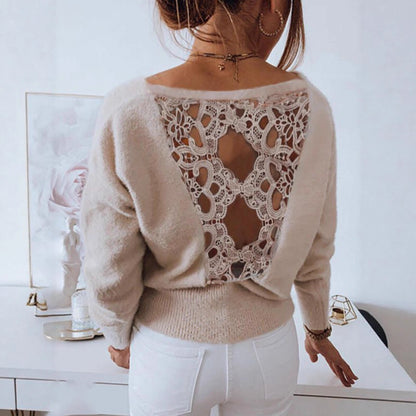 Pull en tricot pour femmes avec un détail en crochet exquis Chic und Stil