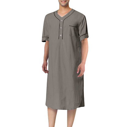 Robe courte à manches courtes pour femmes avec un col montant moderne et une patte de boutonnage pratique Chic und Stil