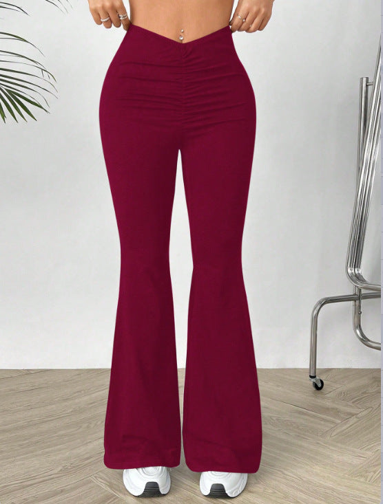 Pantalon bootcut pour dames avec taille haute et fronces Chic und Stil