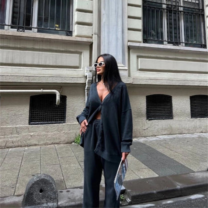 Dames décontracté Cardigan surdimensionné avec boutons Chic und Stil