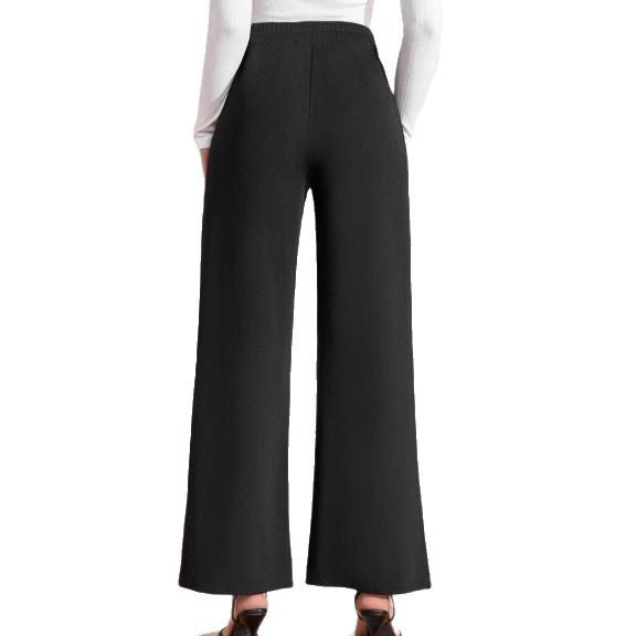 High-waisted wide-leg pants for women with decorative buttons Chic and Style