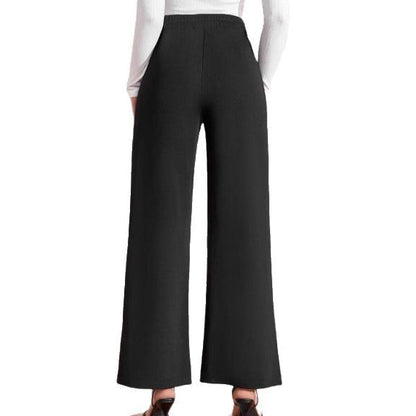High-waisted wide-leg pants for women with decorative buttons Chic and Style