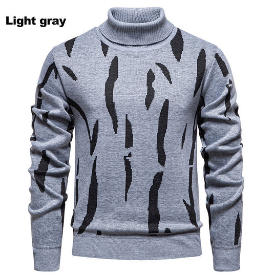 Pull roulé tendance pour hommes avec motif accrocheur Chic und Stil