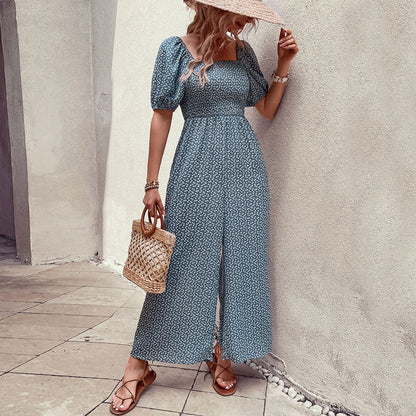 Dames Élégant Imprimé Floral Combinaison Chic und Stil