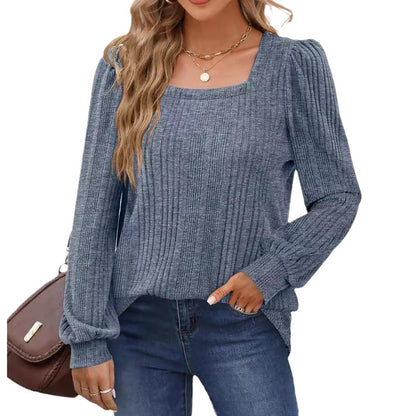 Pull à manches bouffantes côtelé Chic und Stil pour femmes