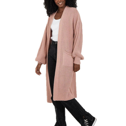 Dames Grand cardigan en tricot avec silhouette aérienne et manches volumineuses Chic und Stil