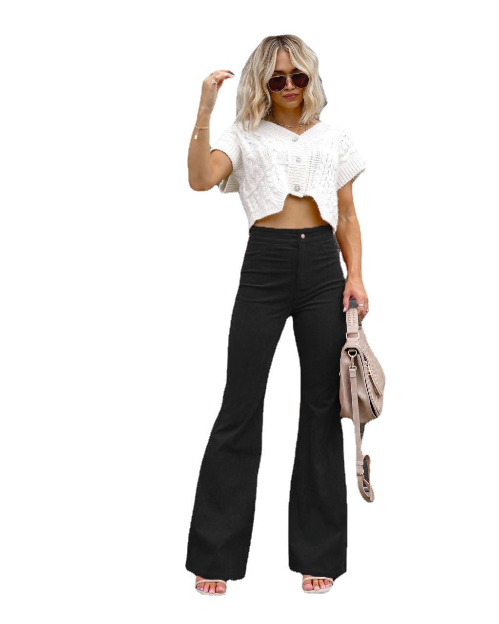 Ladies Fashion High Waist Flared Jeans Chic and Style