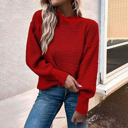 Pull en maille à col haut et motif structuré pour femmes Chic und Stil